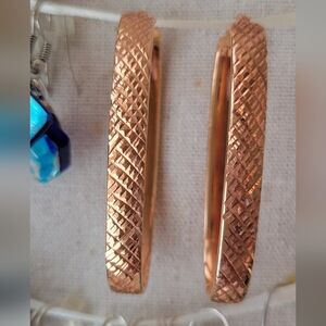 earrings, large cut hoops, bronze, made in Italy